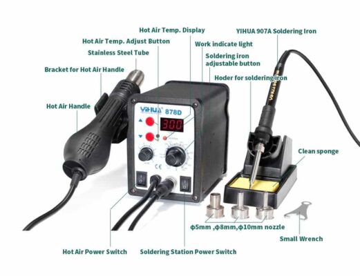 878D Soldering Station 700W LED Digital